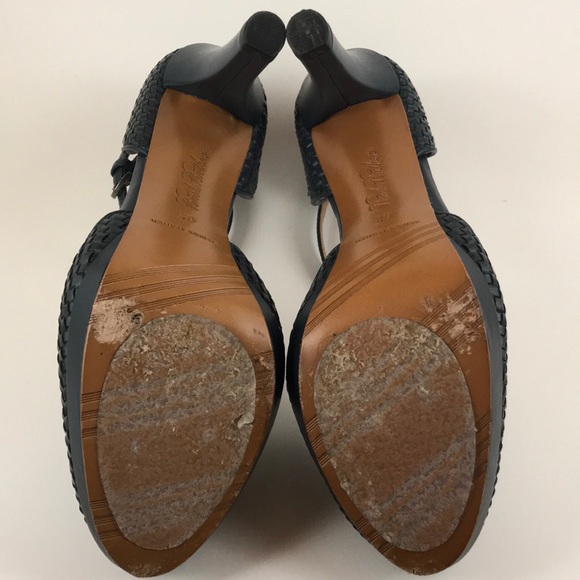 BROOKS BROTHERS woven calfskin ankle strap heels - Picture 7 of 7